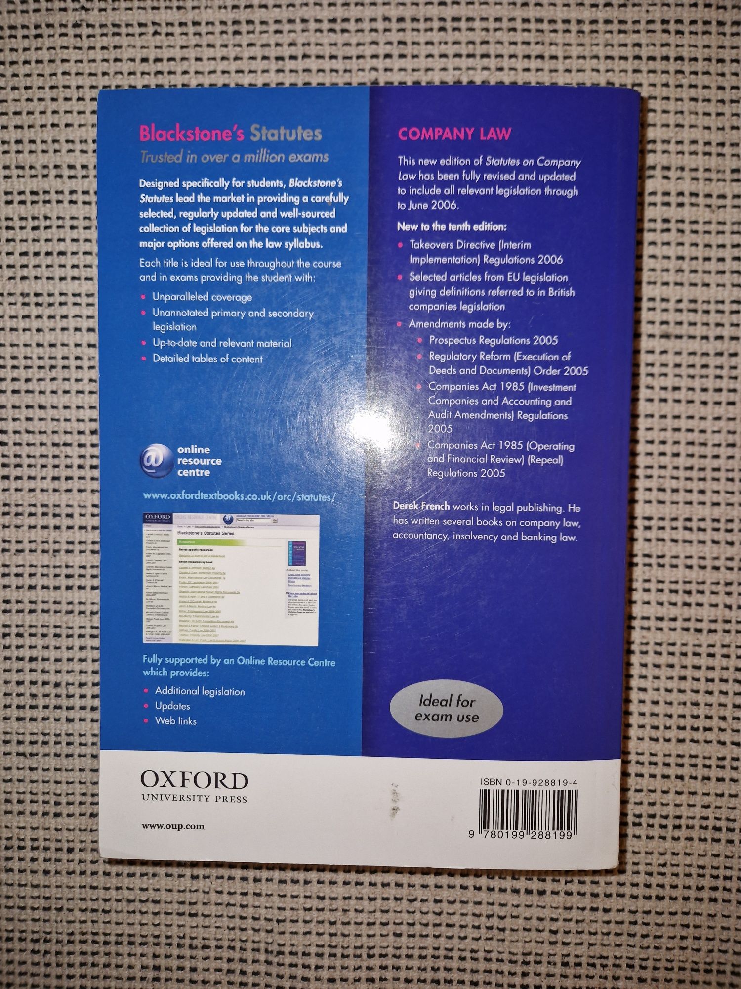 Blackstone's Statutes on Company Law 2006 do 2007