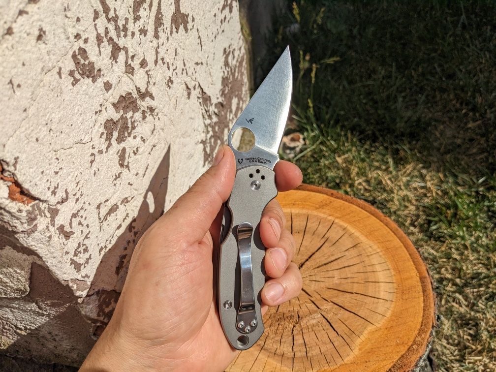 Найкращій подарунок чоловіку! Spyderco Para 3 C223 Titanium, сталь D2