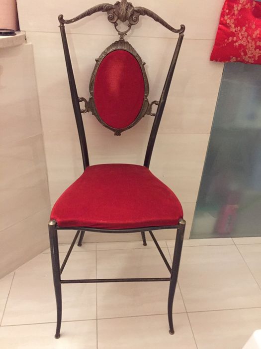 Krzesło ozdobne mosiężne złote