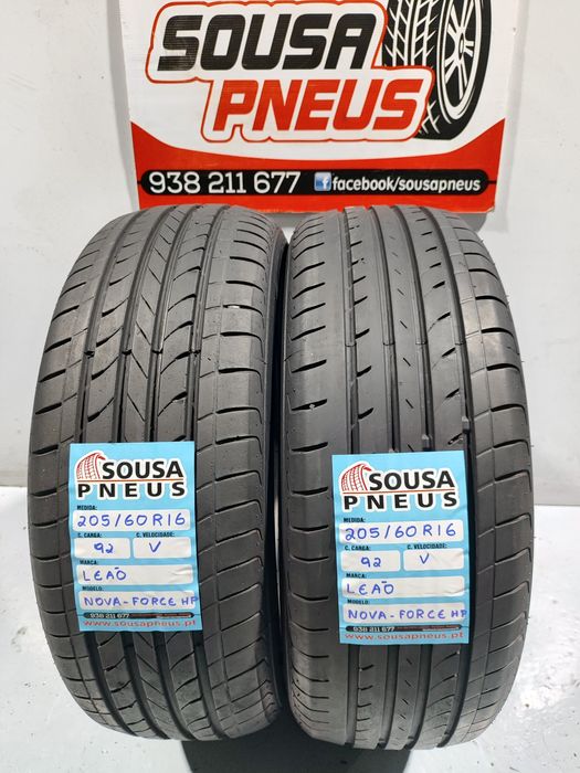 2 pneus semi novos 205-60R16 Leão - Oferta dos Portes