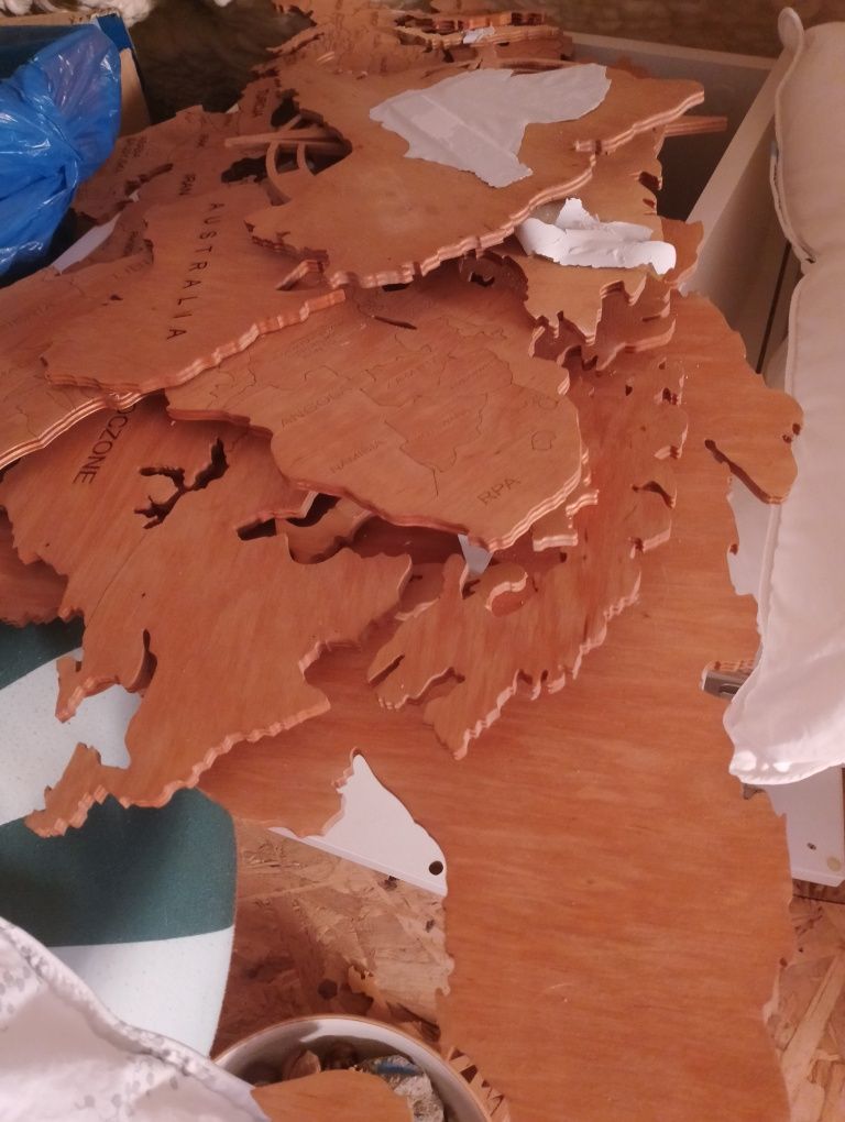 Sikorka net mapa świata ścienna drewniana