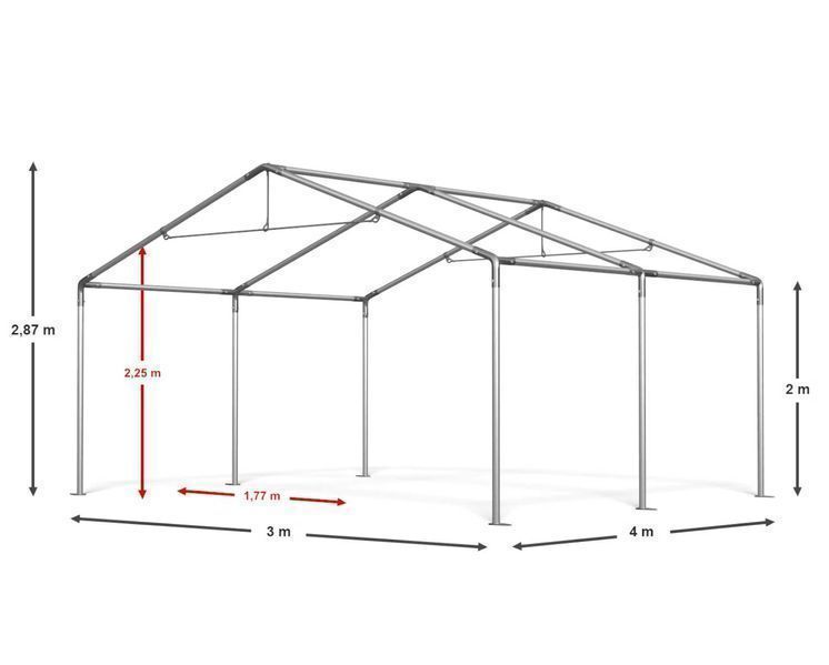 3x4x2m Namiot Imprezowy z roletami Altana Wiata Namiot handlowy DAS