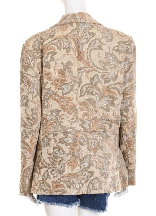 NIENHAUS wzorzysta żakardowa marynarka damska w beżu kurtka blezer 44