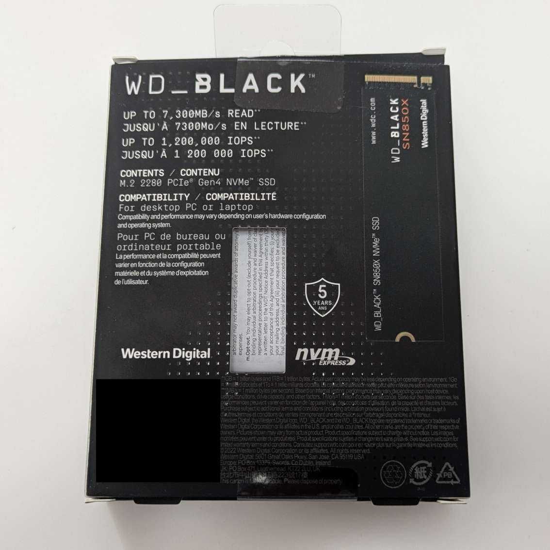 Dysk SSD WD Black SN850X M.2 PCIe NVMe 4TB WDS400T2X0E | GW 57M