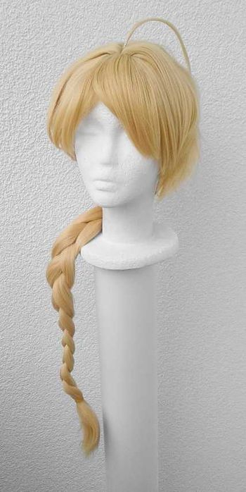 Traveler Aether Genshin Impact cosplay wig peruka blond z warkoczem