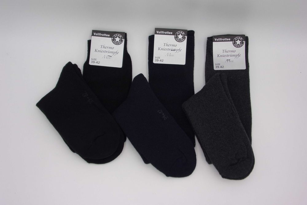 3x Podkolanówki męskie cieple bawełniane 39/42 oraz 43/46.