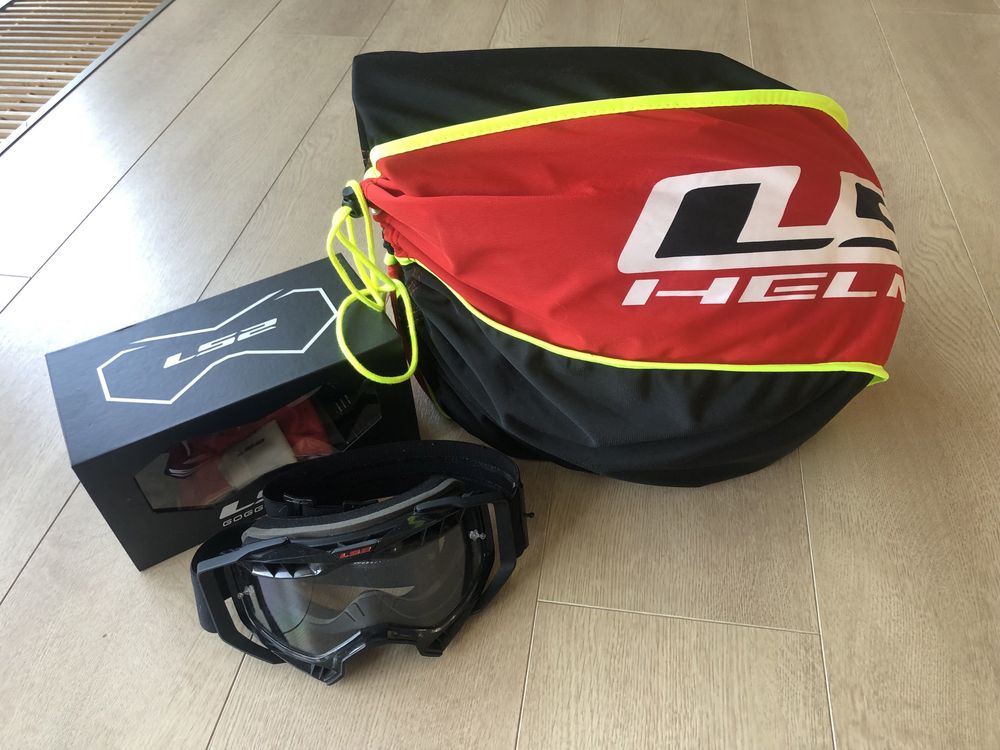 Kask + gogle LS2 MX437  MATT BLACK XL