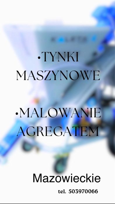 Tynki maszynowe cementowo wapienne, malowanie agregatem