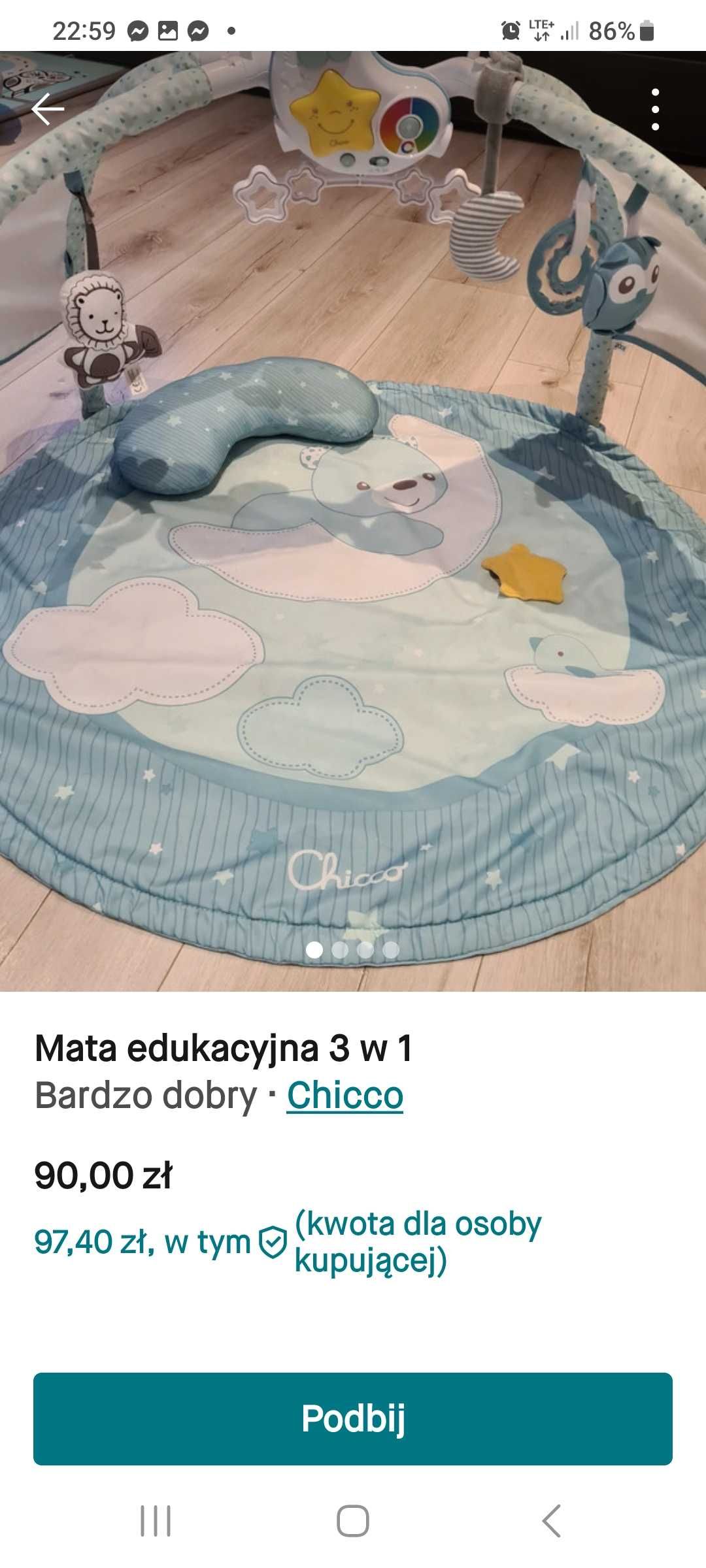 Mata edukacyjna chicco 3 w 1