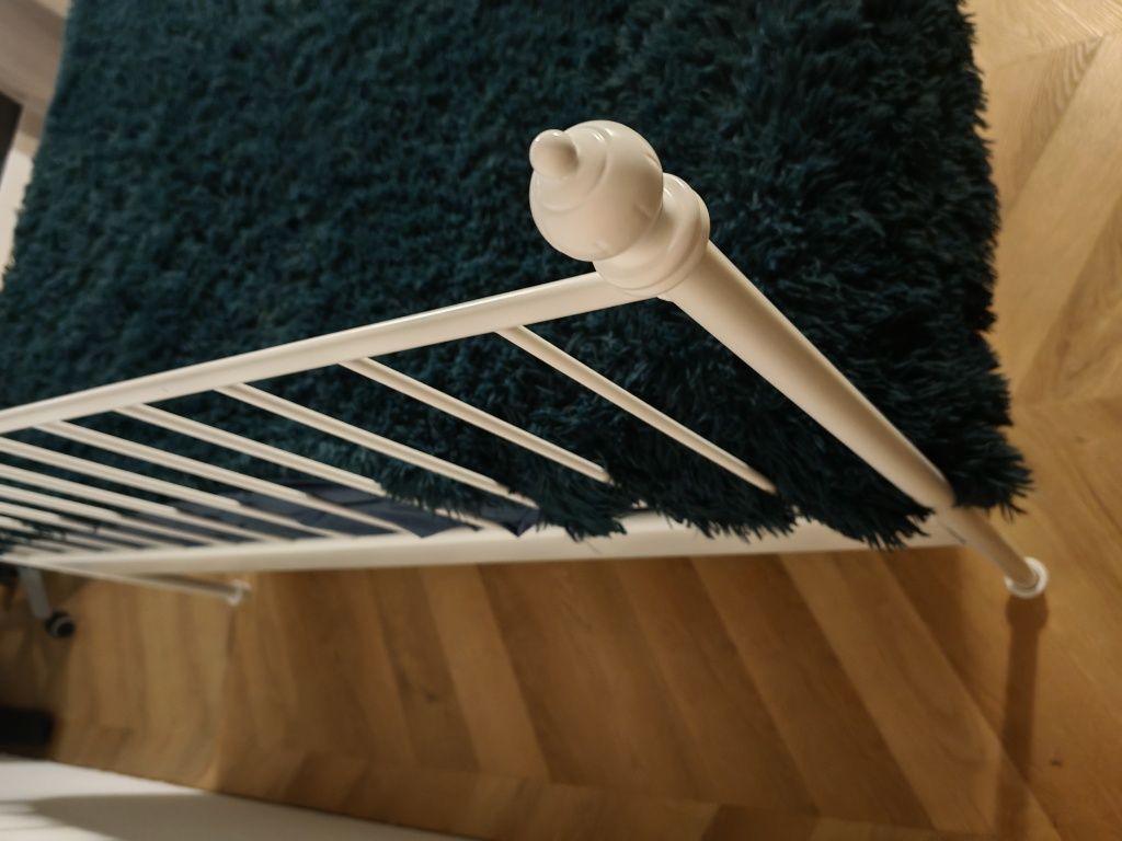 Łóżko Ikea leirvik białe metalowe 140x200