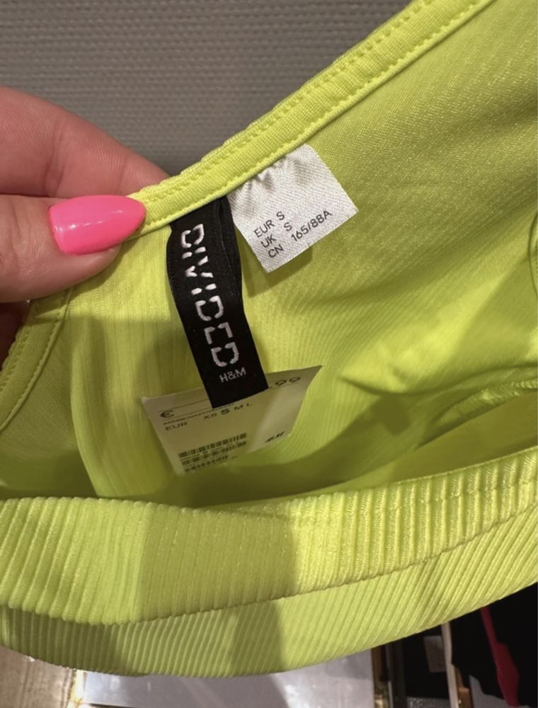 Sukienka prążkowana neon H&M S