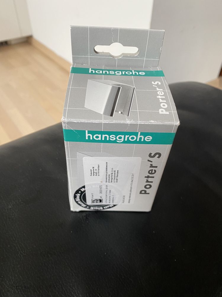 Hansgrohe Porter’s CZARNY uchwyt prysznicowy