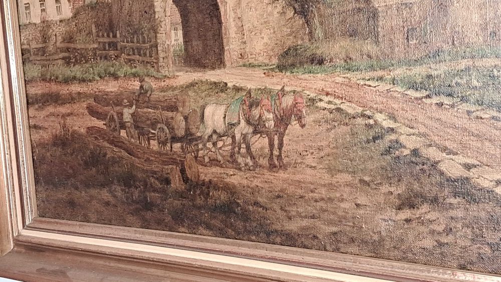 Stary obraz malowany na płótnie Karl Luckhardt 1886