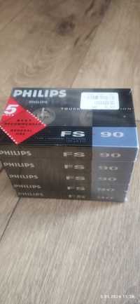 Nowe kasety magnetofonowe Philips FS90. 5 pack.