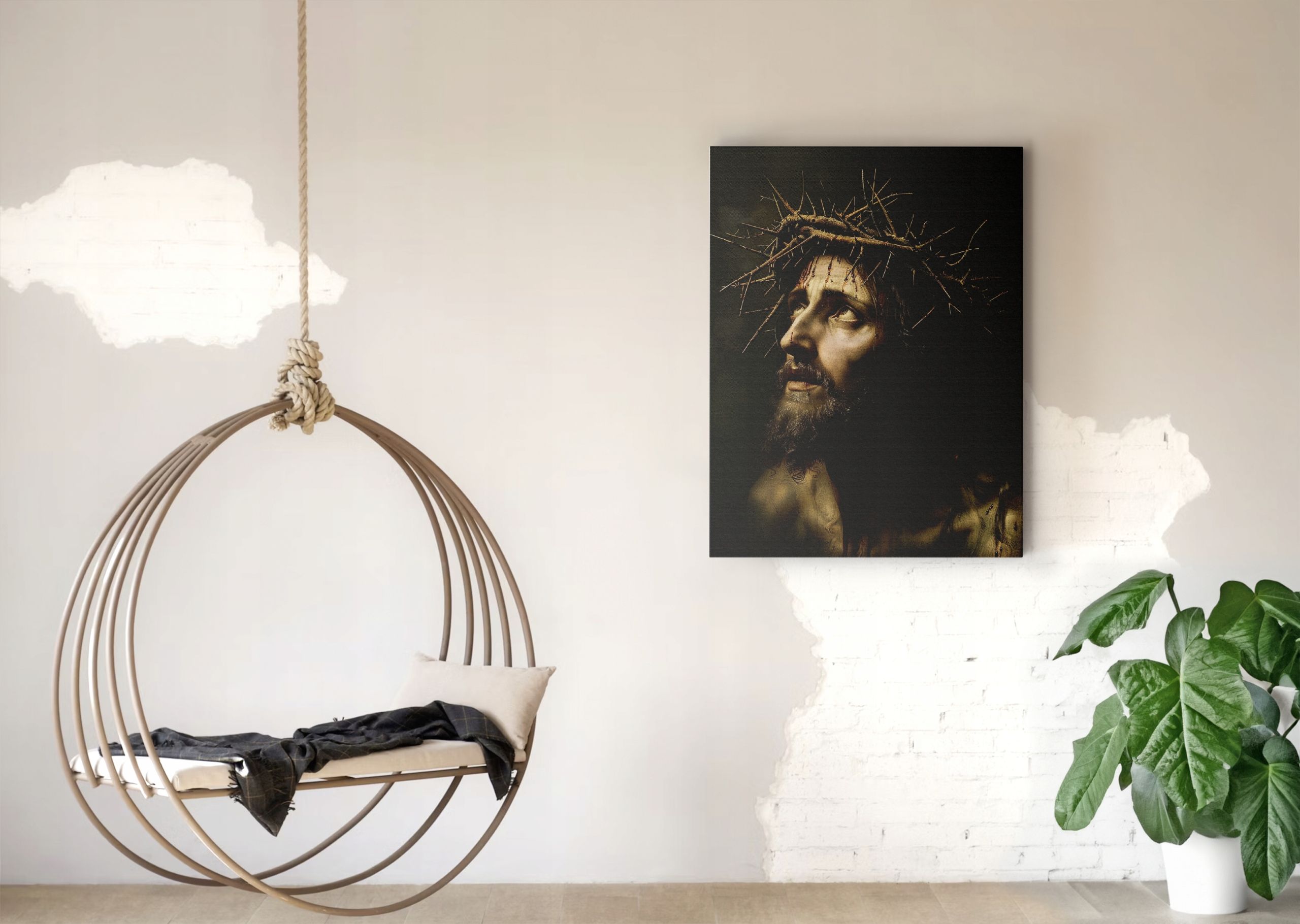 Obraz na płótnie – Jezus Chrystus w koronie cierniowej 30x40 cm
