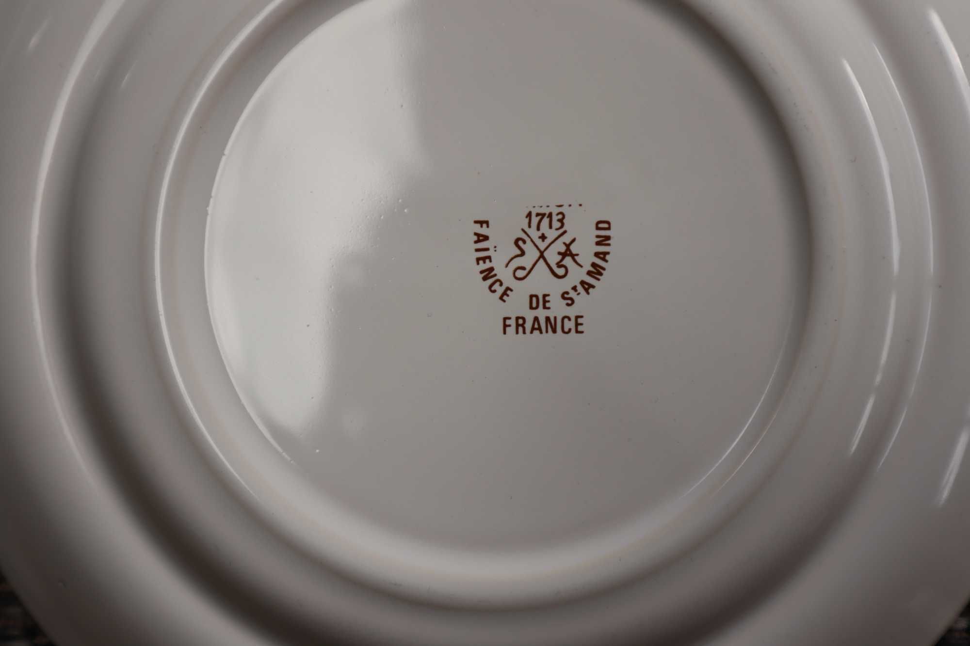 Francuska ceramika  Saint-Amand  talerz 6 szt  b071626
