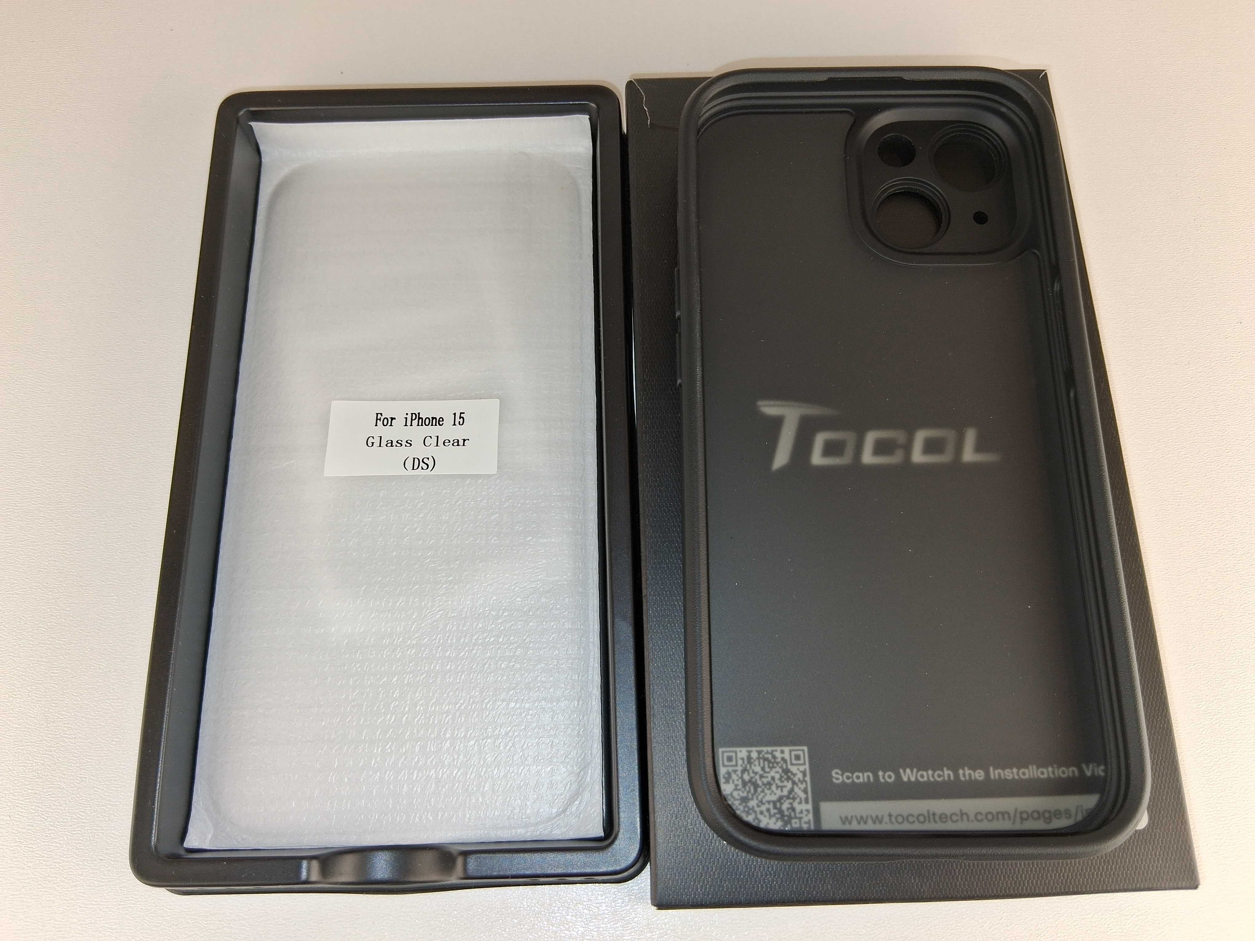 Y000 Etui Tocol 2+1 XC BK Do iPhone 15 Przezroczyste Czarne