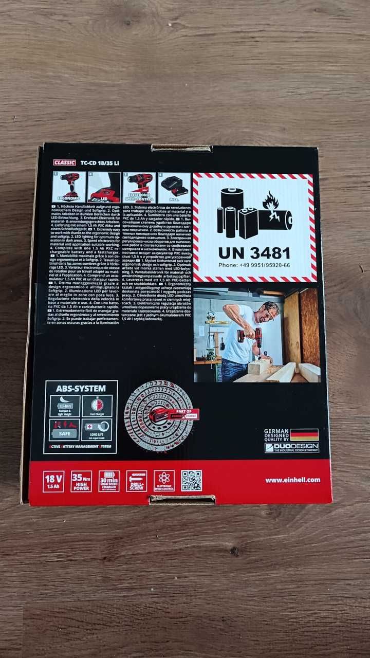 Einhell TC-CD 18/35 LI wiertarko wkrętarka akumulatorowa, ładowarka