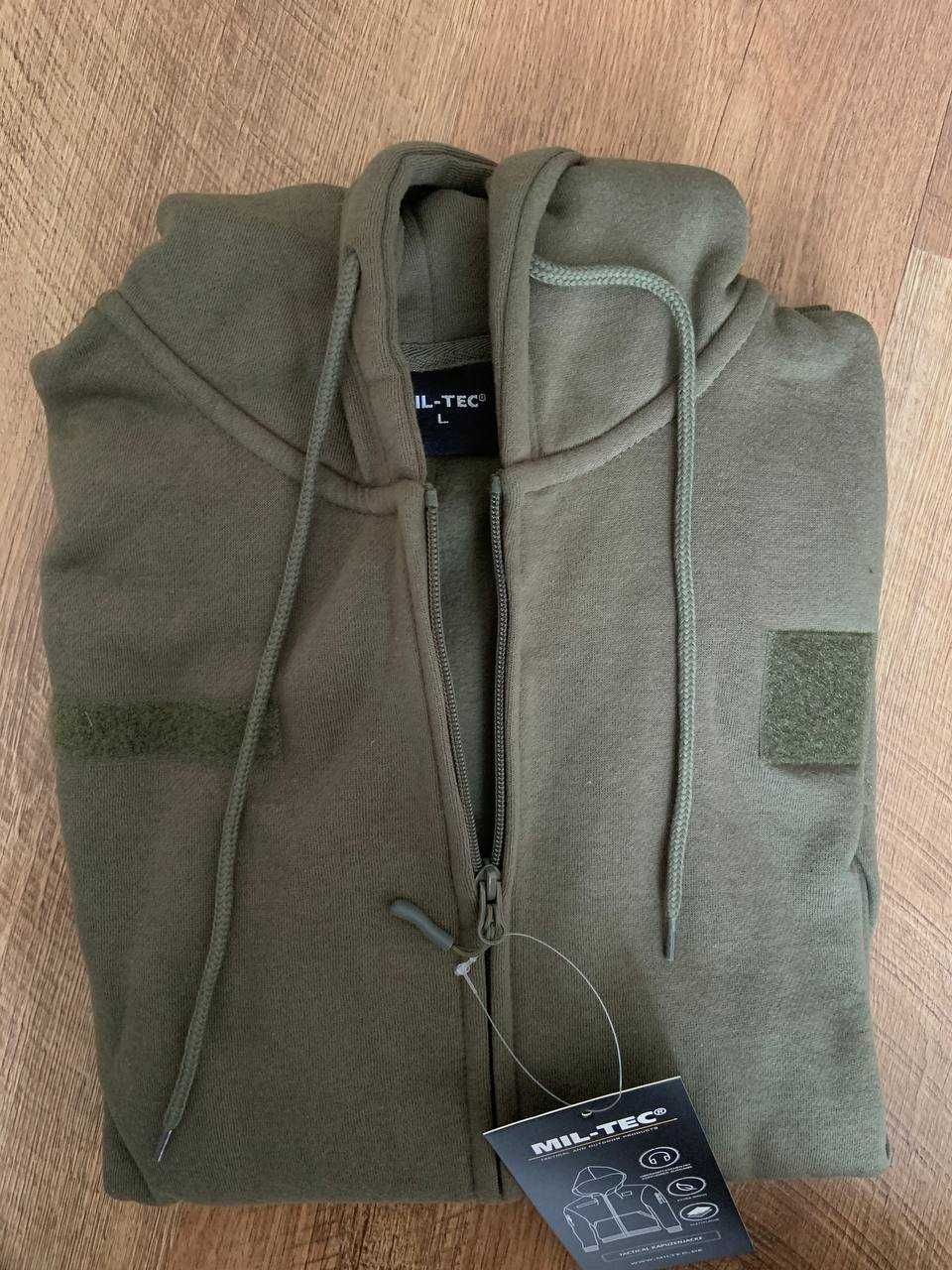 Кофта Mil-Tec Tactical Hoodie Zipper  олива/чорна (L)