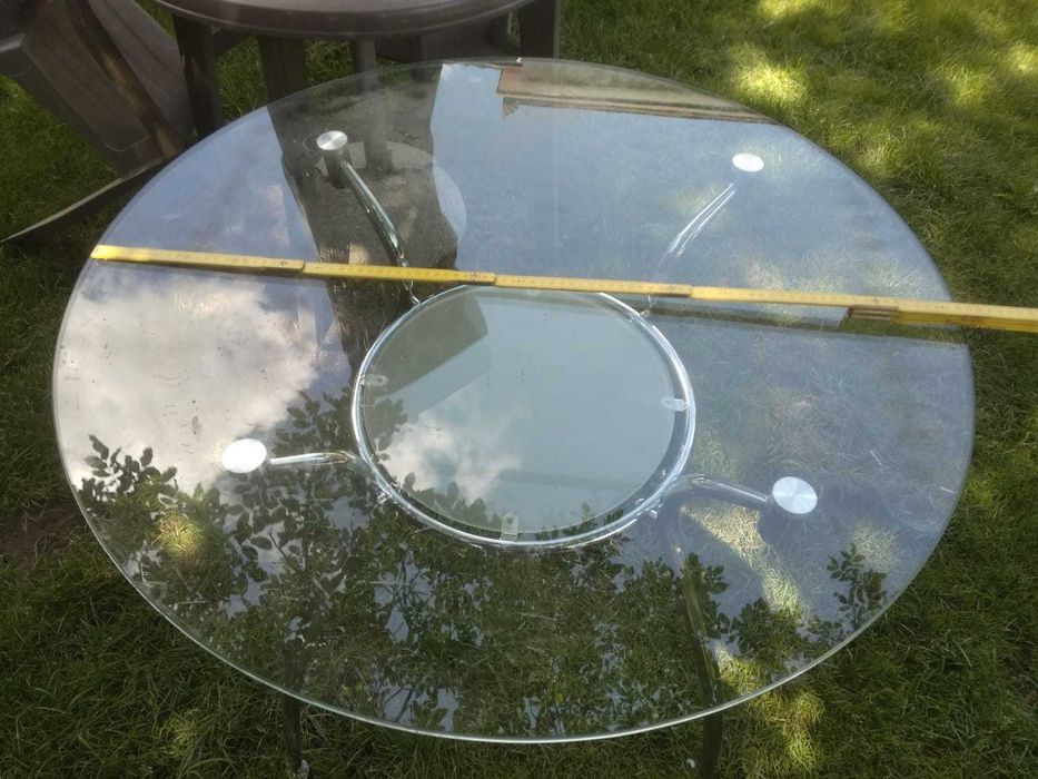 Stół szklany okrągły 90 cm gruby na 1cm