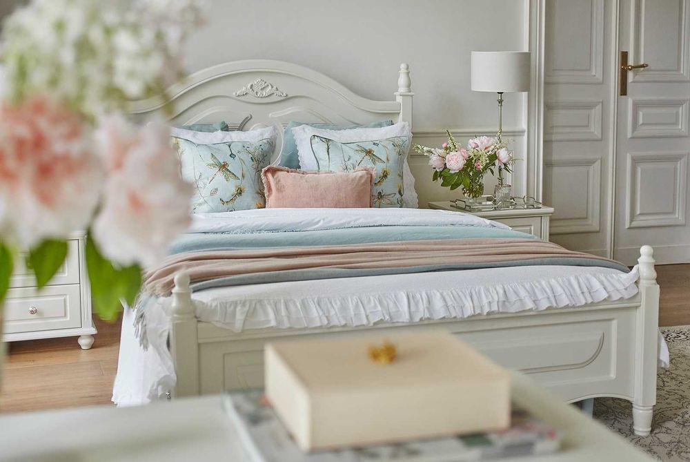 Stylowe białe łóżko 160 x 200 cm, outlet, %, okazja!