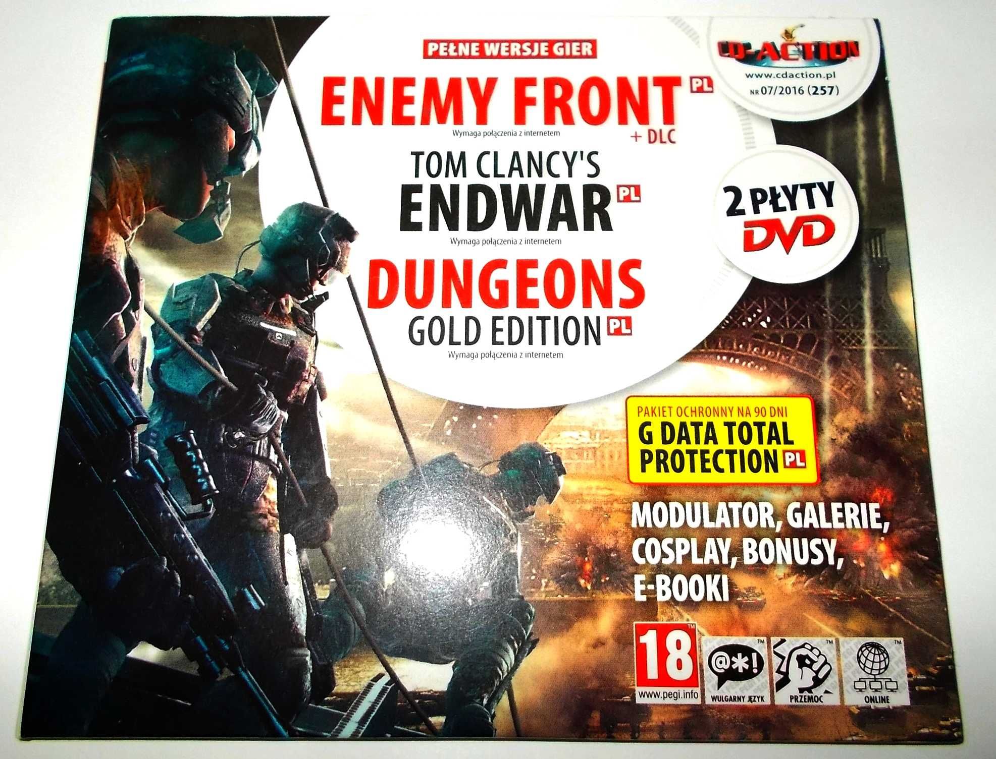 Gra PC - Enemy Front, Endwar, Dungeons - CD Action 257 (07/2016)