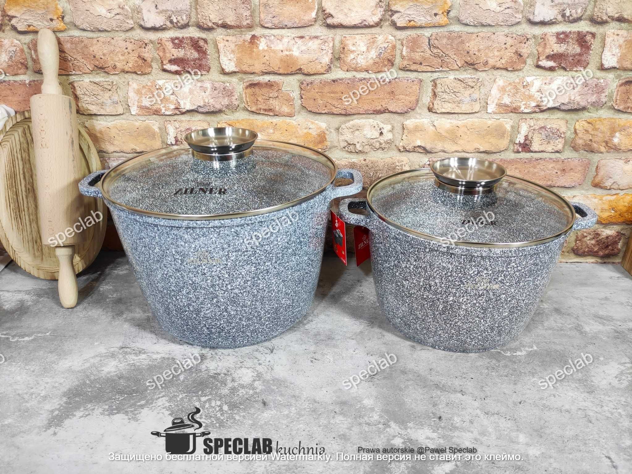 Dwa garnki 10,2L + 6,2L. ZL-7066. Gaz, Indukcja, Ceramika