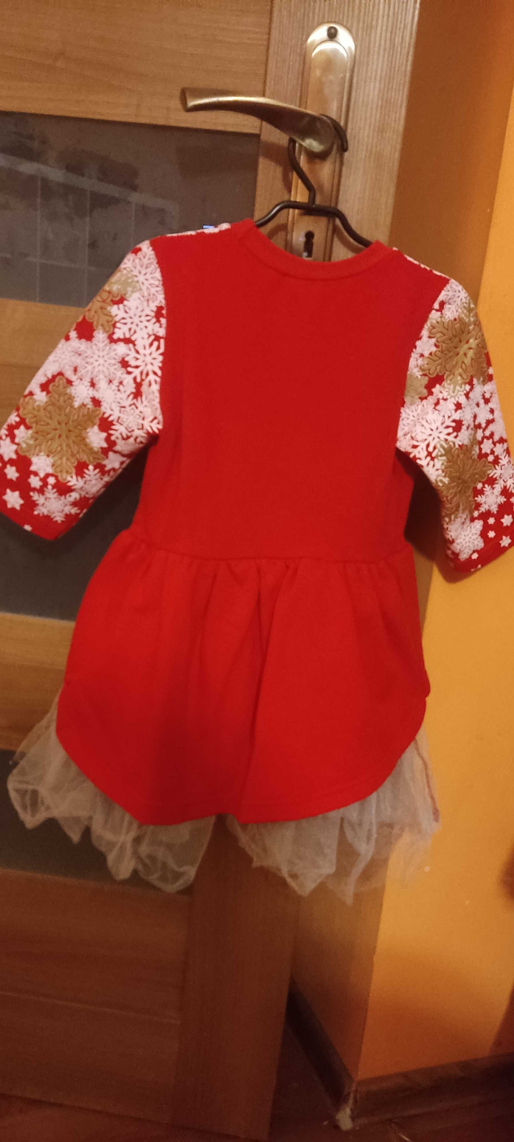 Sukienka święteczna dla dziewczynki/ strój na święta r.98-104