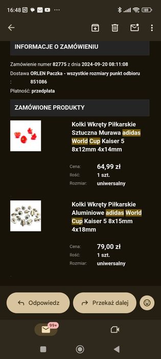 Korki buty sztole Adidas world cup 40 2/3  pakiet wkrętów