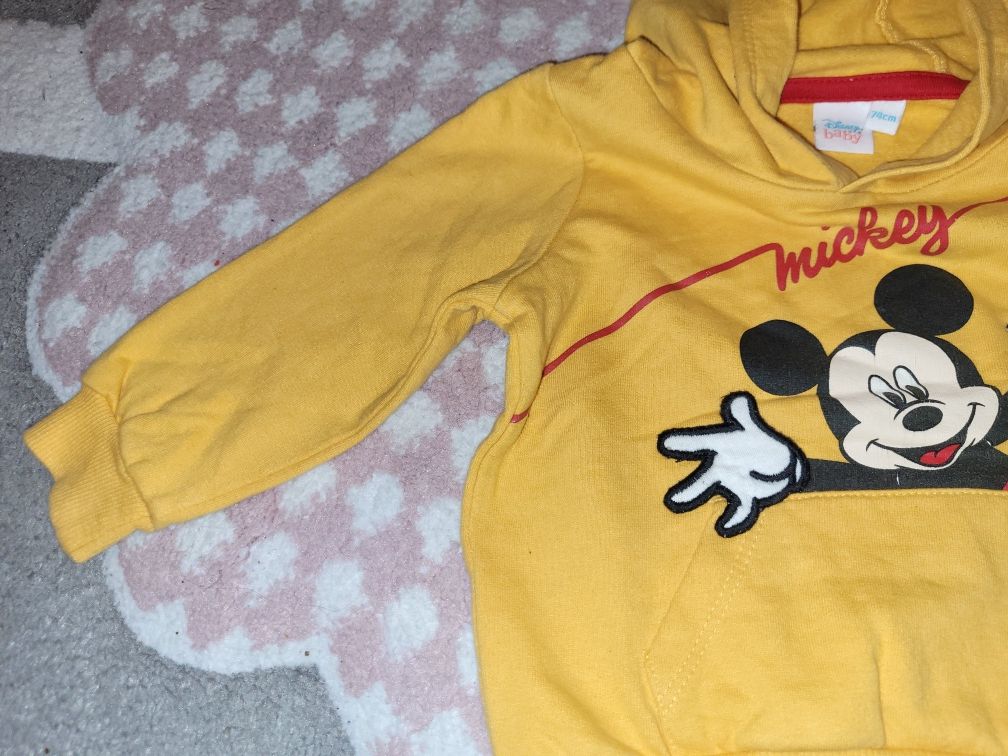 Bluza przez głowę z kapturem Mickey Mouse Miki r. 74