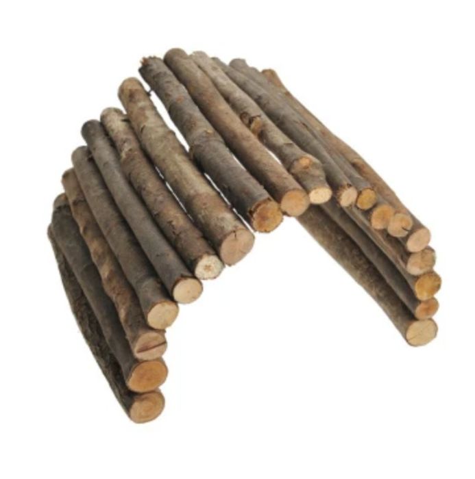 Mostek domek drewniany naturalny z kory giętki dla gryzon 51cmx30cm śr