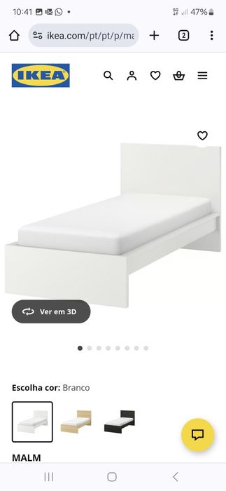 Cama de solteiro Ikea com estrado