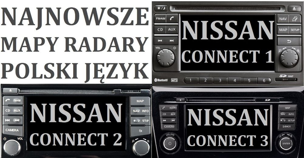 Nissan Connect Mapy 2022/2023 Radary Polskie menu