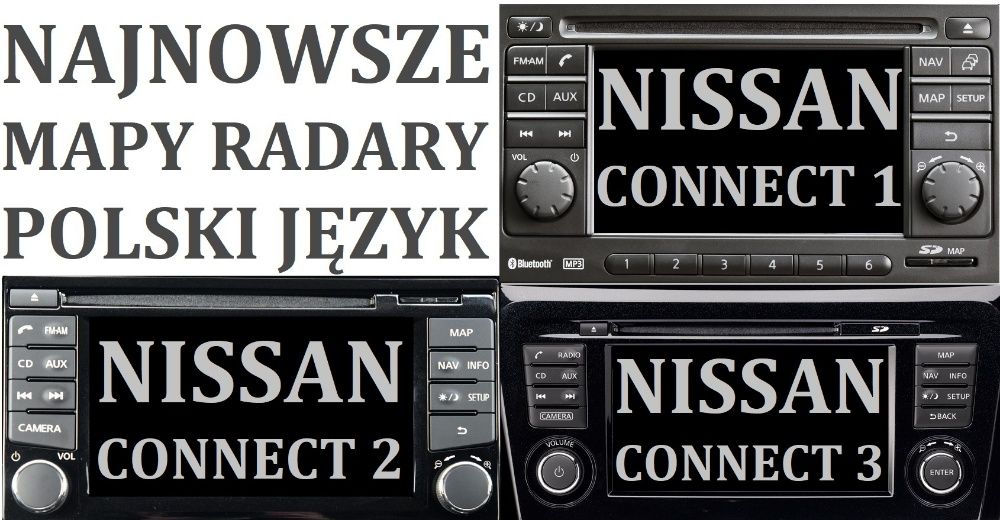 Nissan Connect Mapy 2022/2023 Radary Polskie menu