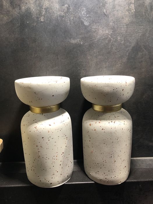 2 x świecznik dekoracyjny Mares ceramiczny gipsowy home and you candle
