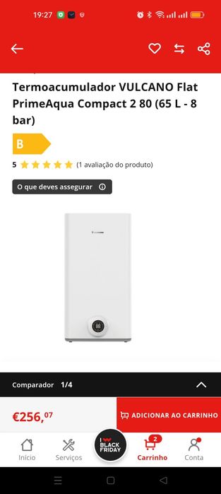 Termoacumulador VULCANO 65L 2 depósitos, aquecimento rapido