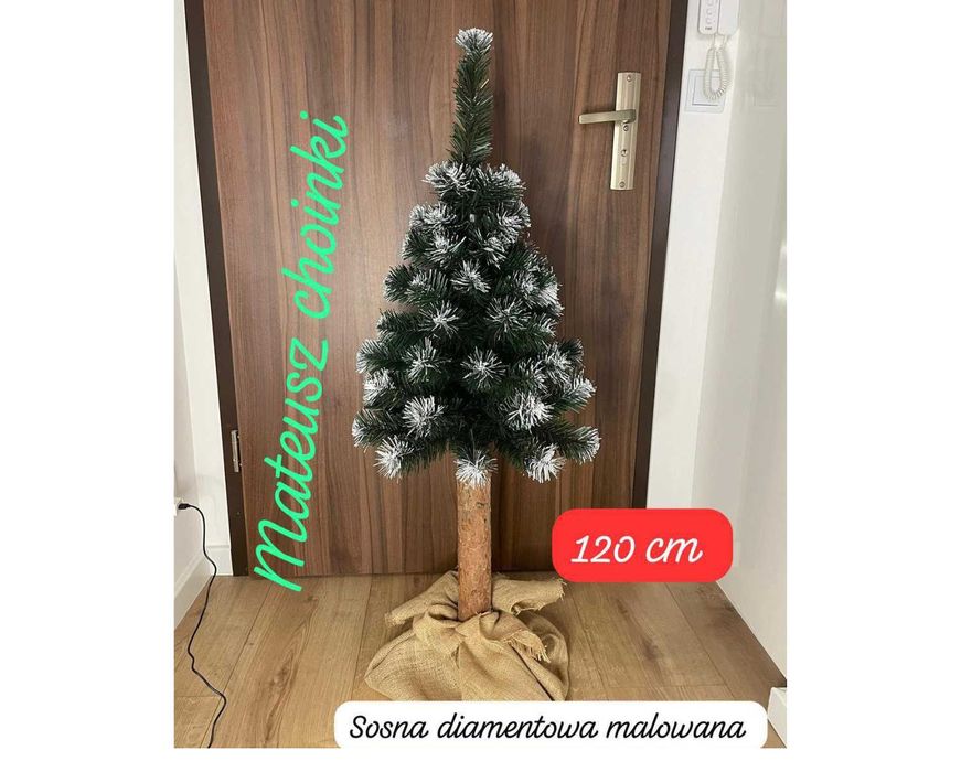 Sosna diamentowa na pniu 120 cm Choinka sztuczna Choinki Producent!