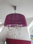Lampa Glamour z różowym kloszem