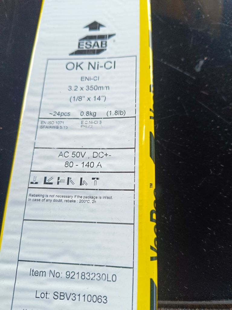 Elektrody do żeliwa OK Ni-CI 3,2x 350mm