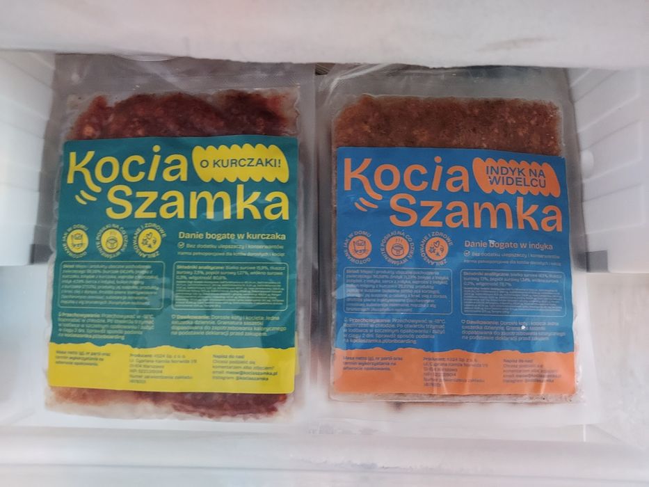 Kocia Szamka gotowana karma dla kota BACF indyk kurczak 13 saszetek