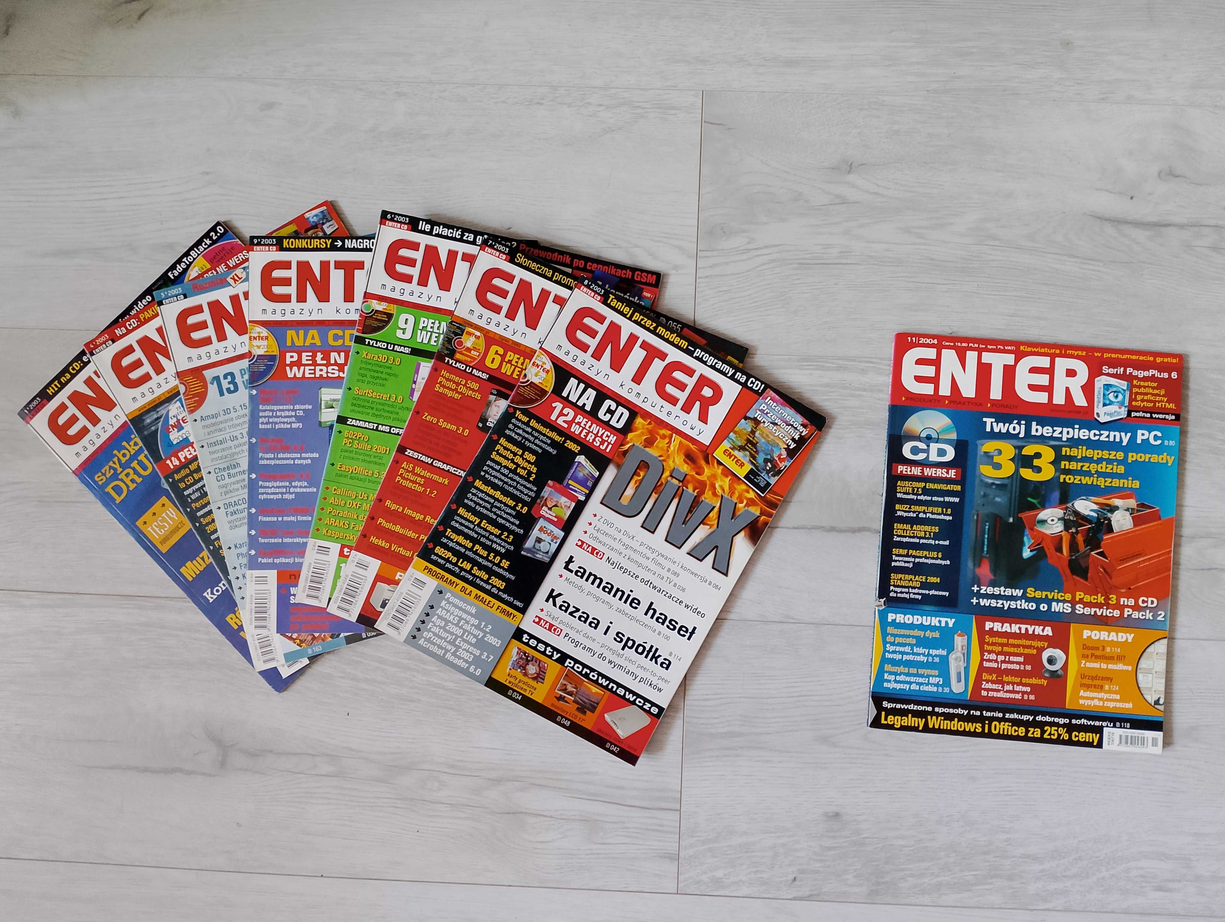ENTER - magazyn komputerowy, rocznik 2003/2004 wybrane numery