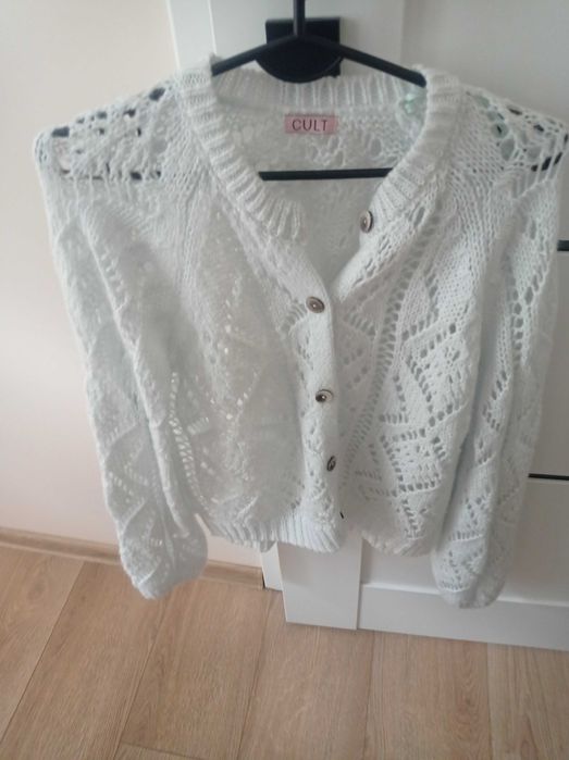 Sweter kardigan miętowy