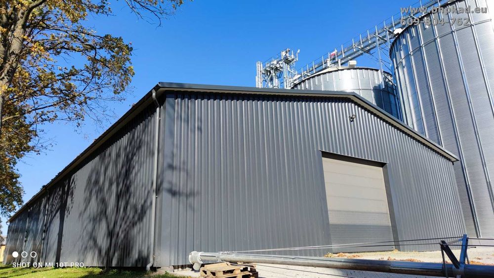 Konstrukcja stalowa. 20x50x5,6m. Magazyn zbożowy. Producent.