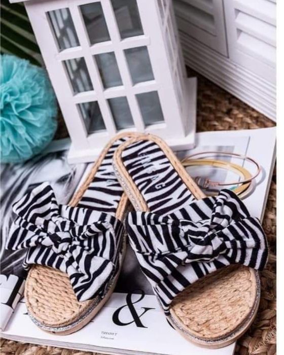 Klapki damskie zebra