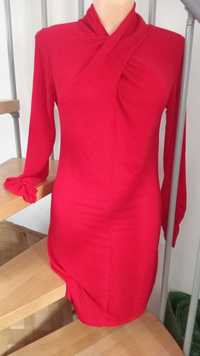 Sukienka czerwona mieniąca się wieczorowa sylwestrowa elegancka nowa