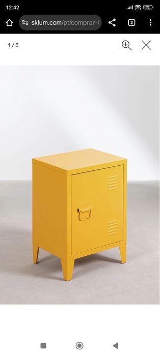 Móvel de apoio metálico amarelo torrado Sklum como novo