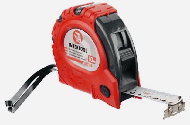 Рулетка с металлическим полотном intertool фиксатор 5 м 10 м