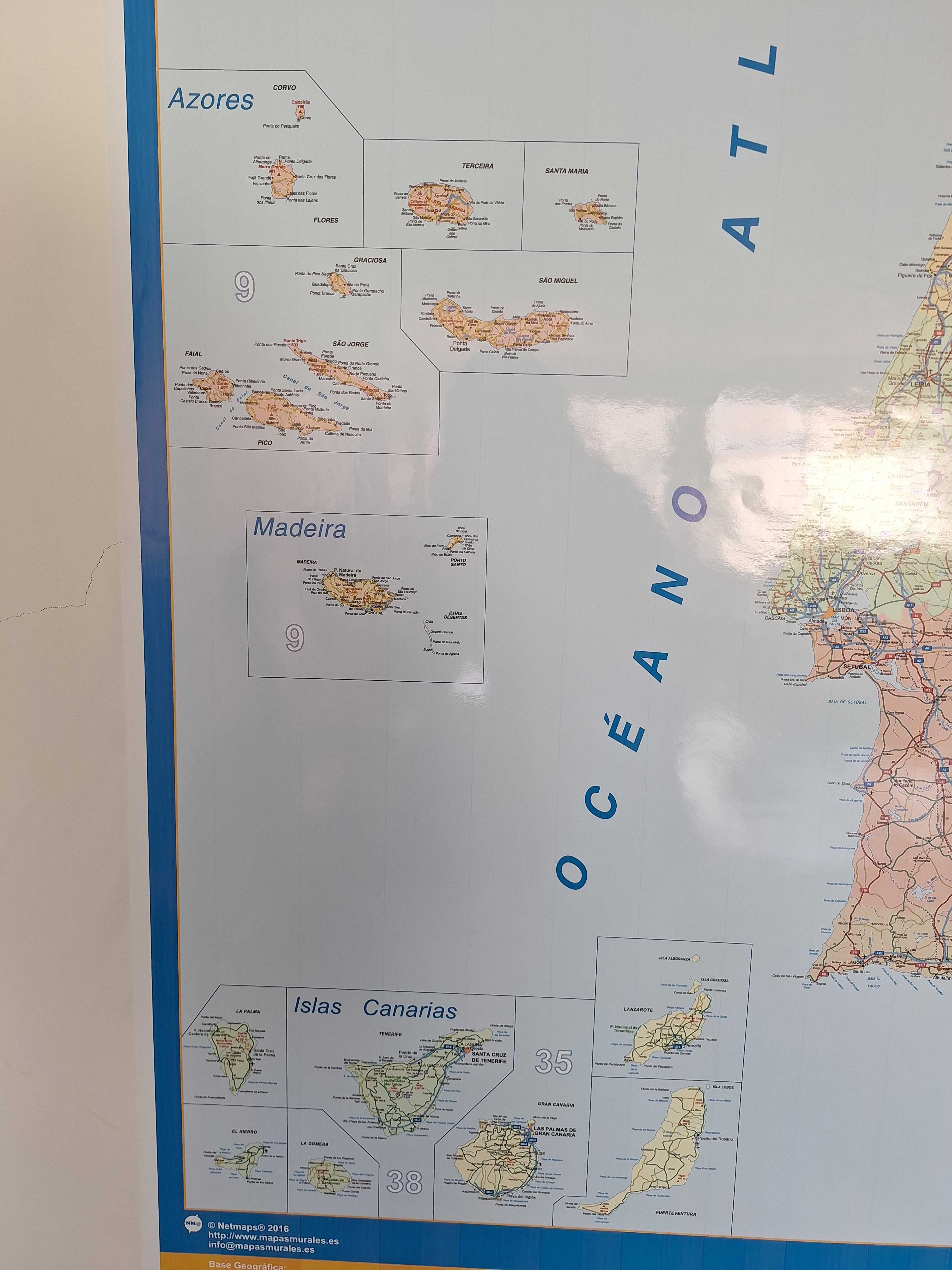 Cartazes com mapa de França + Portugal e Espanha com códigos postais