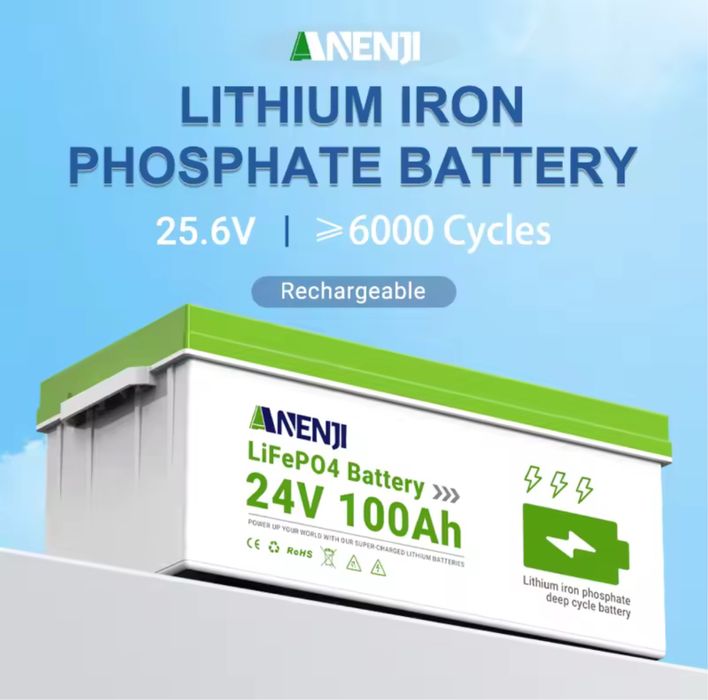 Акумулятор ANENJI 24V 100A ​​LiFePO4 Bluetooth