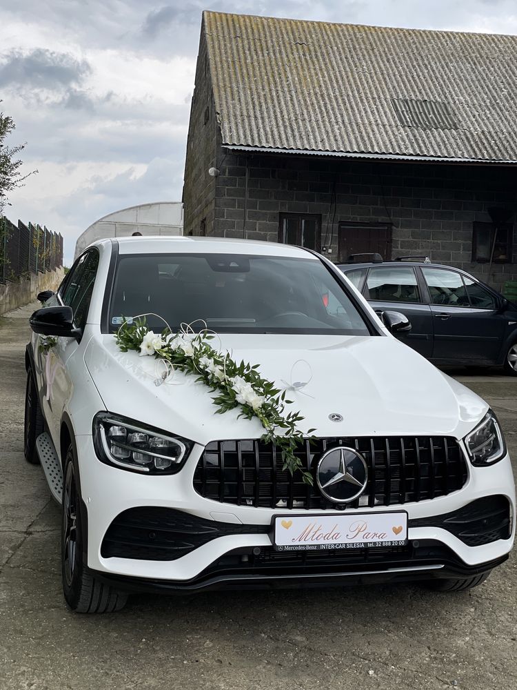 Samochód do ślubu biały Mercedes GLC Coupe 2022 AMG SUV